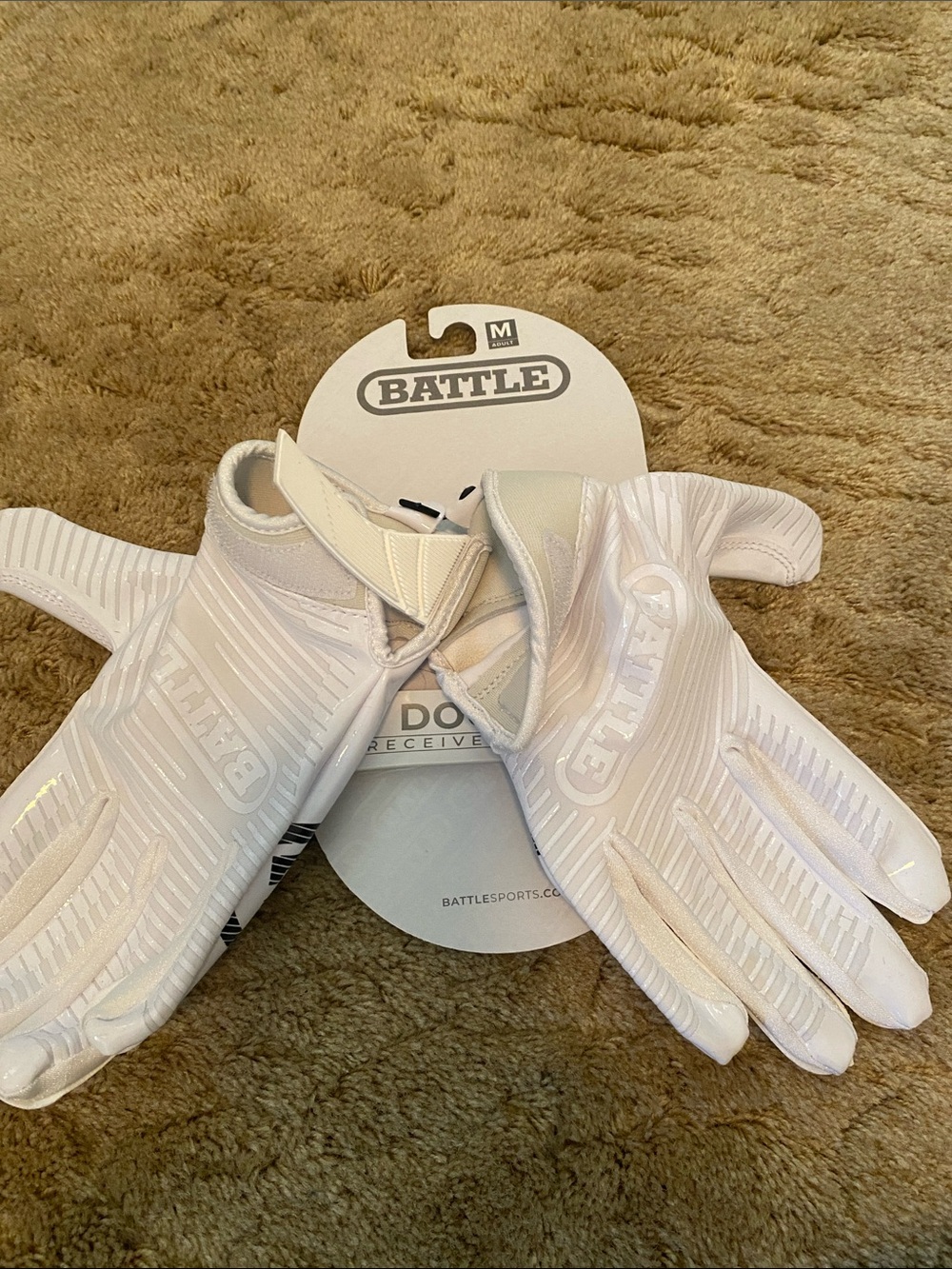 White Receiver Gloves - Lightweight Grip for Catching